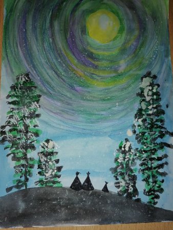 Рисунки на конкурс Северное сияние