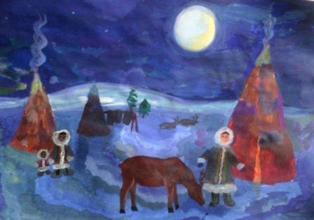 Полярная ночь рисунок