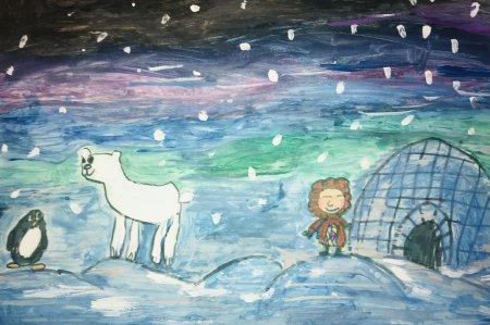 Полярная ночь акварелью