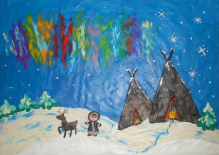 Правополушарное рисование Северное сияние