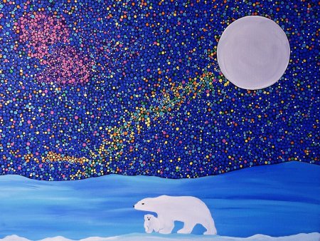 Рисование «белый медведь и Северное сияние» Лыкова