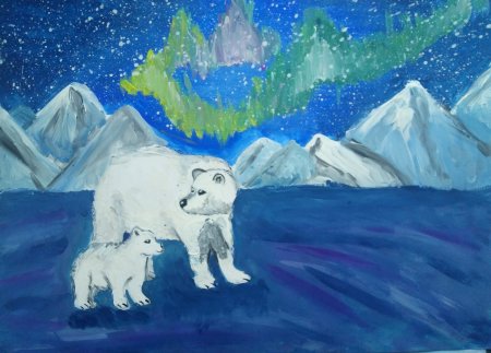 Рисование Северное сияние в подготовительной группе