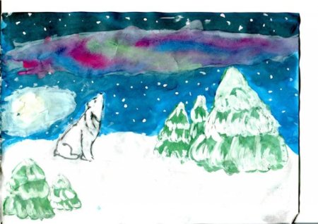 Ниткография Северное сияние