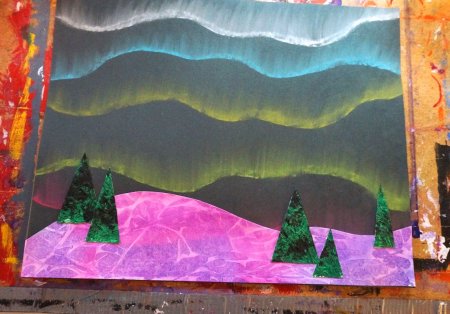 Правополушарная живопись Северное сияние