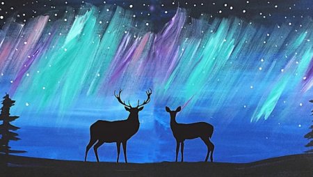 Правополушарное рисование Северное сияние