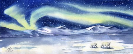 Правополушарное рисование Северное сияние