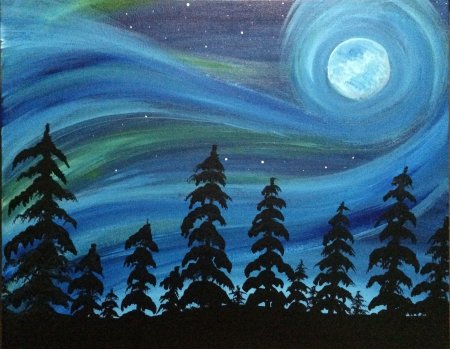 Северное сияние процарапывание