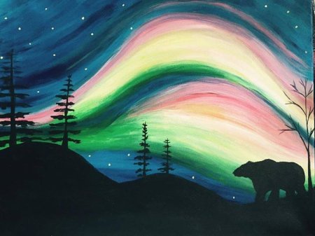 Северное сияние рисунок