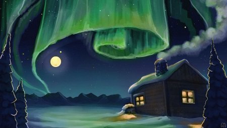 Рисуем Северное сияние