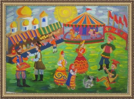 Народные праздники коллективное панно