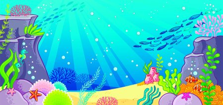 Отрисовка Морское дно для детей