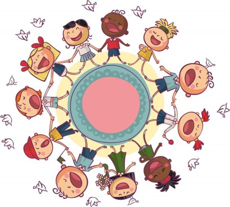 Дети в кругу мультяшные