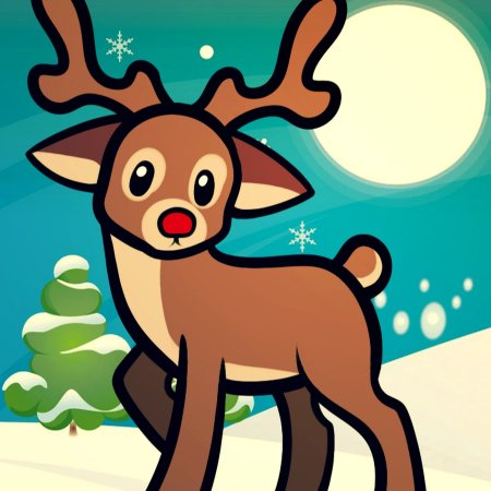 Олени мультяшные новогодние