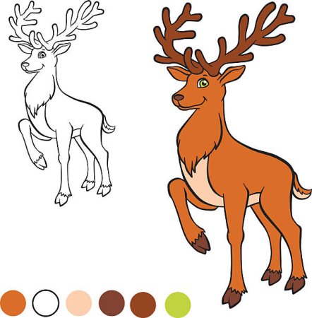 Олень карточка для детей