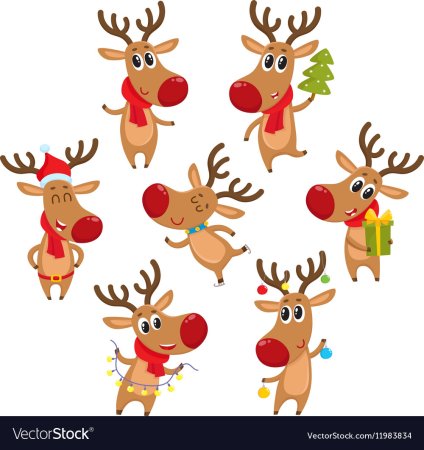 Новогодний олень цветной