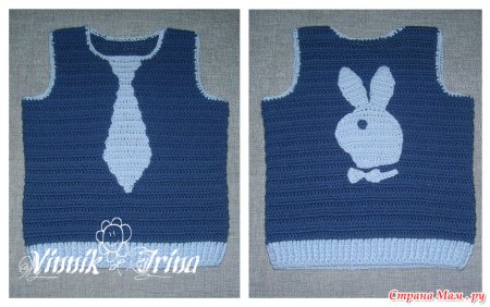 Вязаный жилет для мальчика 3 лет