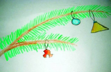 Рисование Еловая веточка в подготовительной группе