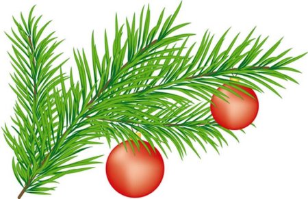 Рисование ветки ели