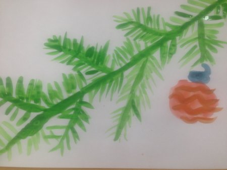 Рисование еловые веточки старшая группа