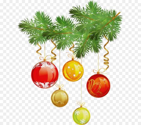 Еловая веточка с игрушками