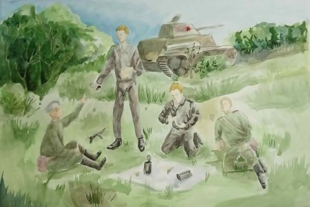 Танкист рисунок 3 класс