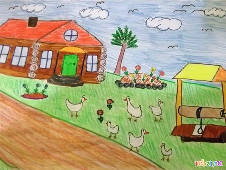 Нарисовать деревню