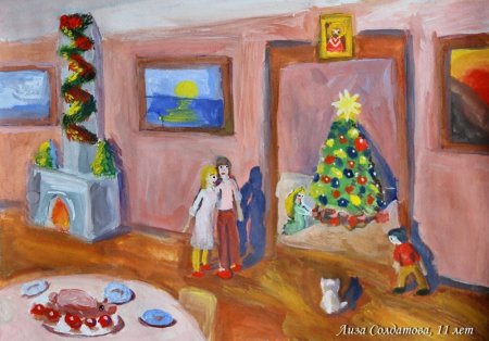 Рисунок на тему Рождество