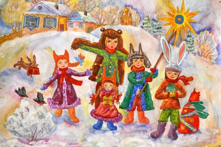 Рисование на тему Рождество