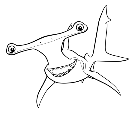 Акула раскраска