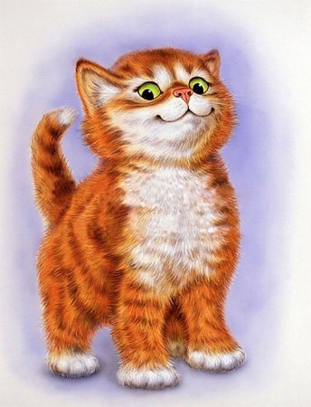 Рыжий кот мультяшный