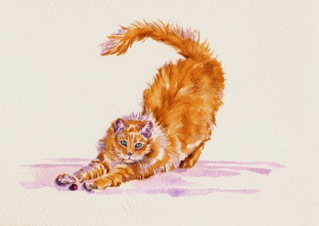 Рыжий котенок мультяшный