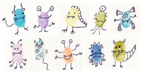 Рисунки из отпечатков пальцев