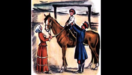 Казак с сыном на коне