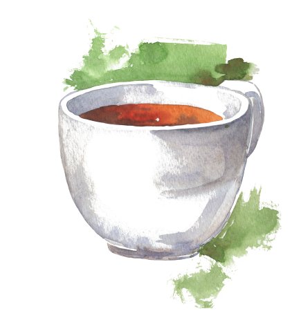 Кружка с чаем акварель