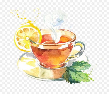 Кружка чая акварелью