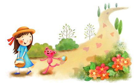 Мультяшные дети на природе