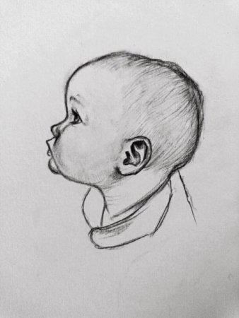 Младенец рисунок карандашом