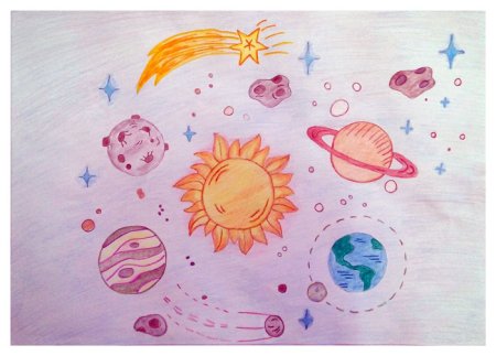 Детские работы на тему космос