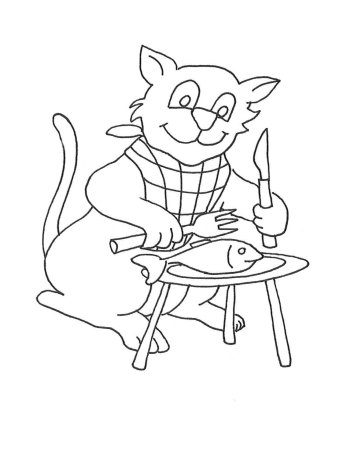 Кот бутерброд раскраска