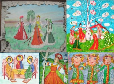 Троица детский рисунок