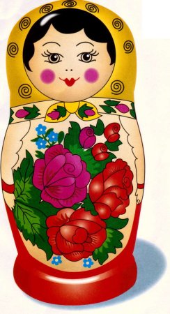 Матрешка Дымковская роспись