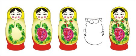 Семеновская Матрешка вид спереди и сзади