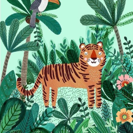 Животные джунглей на белом фоне