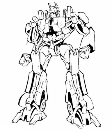 Робот Оптимус Прайм раскраска
