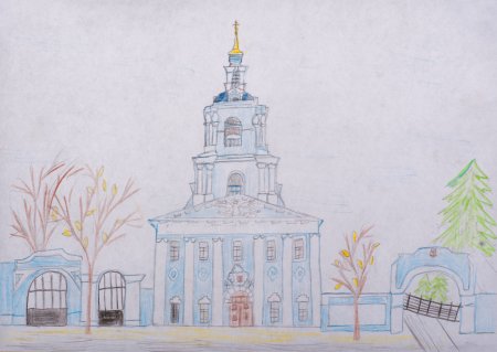 Сергиево-Казанский собор Курск рисунок