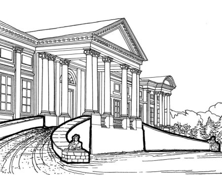 Раскраска музей здание