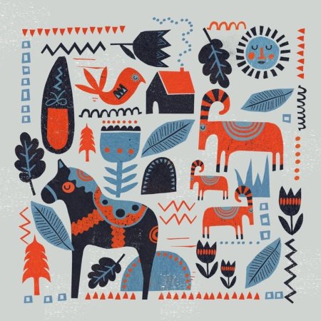 Scandi Print Scandinavian Folk Art