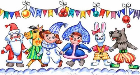 Новогодний карнавал рисунки детей
