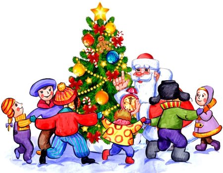 Дети на новогоднем празднике в детском саду