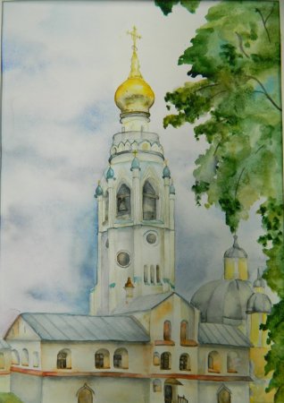 Вологда колокольня Софийского собора рисунок